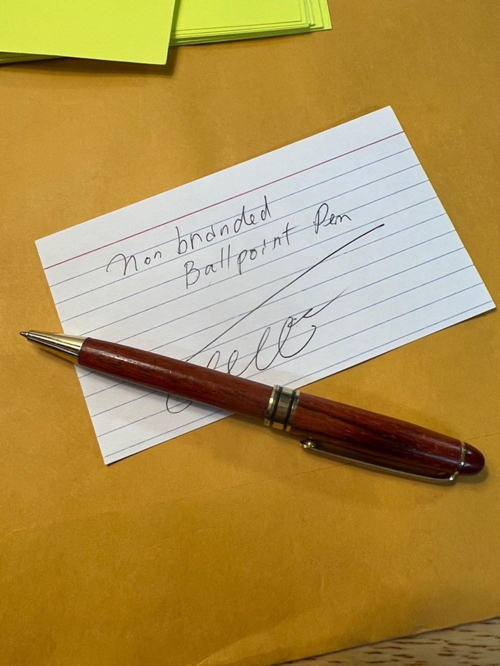 Wood Grain Ballpoint Pen in Deep Red-Brown